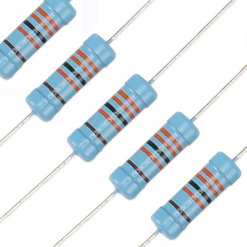 20 pcs 3W 1% Metal Film Power Resistors, 2.2 kΩ
