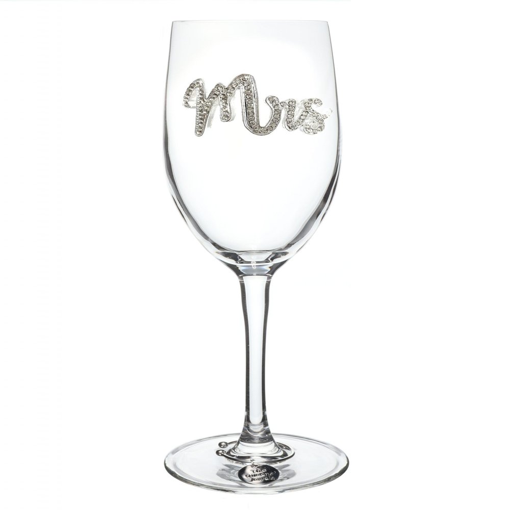 THE QUEENS' JEWELS Mrs. Champagne Flute, 237 mL, Rhinestone-Embellished