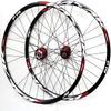 ZECHAO Mountain Bike Wheelset, 26/27.5/29 in, Double-Wall Aluminum, 32-Hole, Quick-Release, Disc Brake, 7–11-Speed, Red view 1