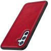 HAZARA Phone Case for Samsung Galaxy A54, Retro Leather, Ultra-Thin Shockproof Protective Bumper, Red view 1