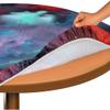 Hixingo 90 cm Round Elastic Tablecloth, Washable Outdoor Table Cover, Blue Space view 4