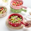 NOVSKI Ceramic Bowl with Handle, Red view 2