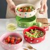 NOVSKI Ceramic Bowl with Handle, Red view 3