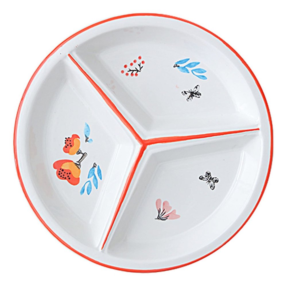 Meiiron Divided Ceramic Serving Plate, 3 Compartments, Color B