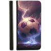 CoverHeld iPhone 14 Flip Case, Faux Leather, Design 3498 Abstract Soccer Lightning view 1