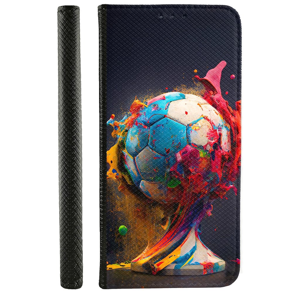 CoverHeld Flip Case for Xiaomi Redmi 9, Faux Leather, Design 3496, Colorful Soccer