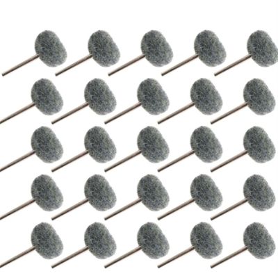 KiheNe 25/50-Piece Mini Brush Abrasive Sponge Nylon Fiber Abrasive Head Polishing Wheel, 1 Inch/25 mm Set (Color: Gray, 25 Pieces; Size: 3 Layers, 2.35 mm)