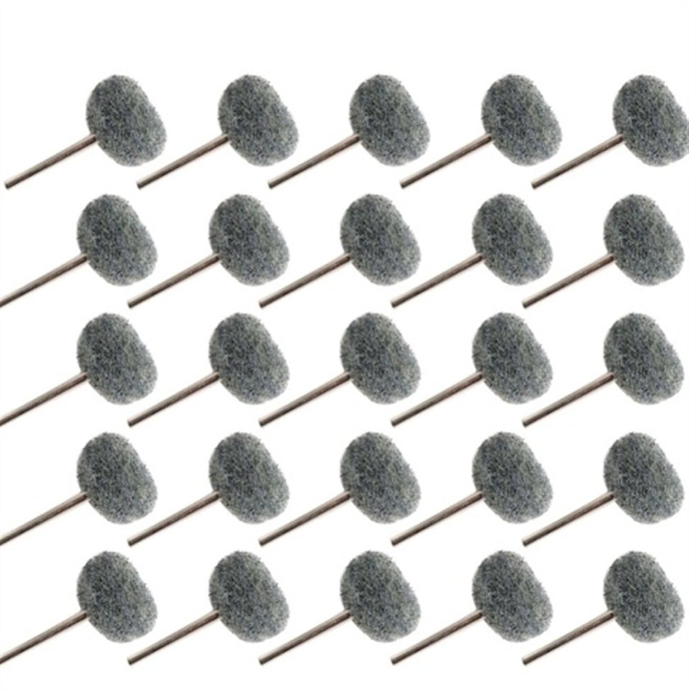 KiheNe 25/50-Piece Mini Brush Abrasive Sponge Nylon Fiber Abrasive Head Polishing Wheel, 1 Inch/25 mm Set (Color: Gray, 25 Pieces; Size: 3 Layers, 2.35 mm)