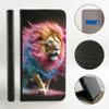 CoverHeld Flip Phone Case for Xiaomi Redmi Note 9 Pro, Faux Leather, Design 3493, Blue Lion with Pink Mane Color Explosion view 2