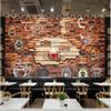 3D Customizable Photo Wallpaper, Retro Café Brick Wall, Waterproof Peel-and-Stick, 200 x 150 cm view 1