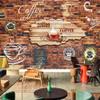 3D Customizable Photo Wallpaper, Retro Café Brick Wall, Waterproof Peel-and-Stick, 200 x 150 cm view 3