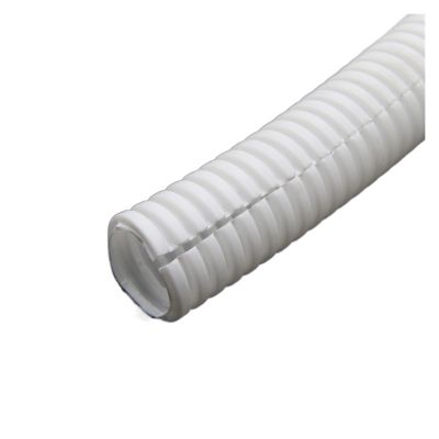 1/5/10 m PP-Insulated Corrugated Wire Conduit, 7.5–34.5 mm, White Open, AD 11.6 × ID 8 mm, 1 m