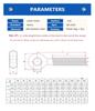 M8 x 100 mm 304 Stainless Steel Locking Connector Bolts, 2-Piece view 2