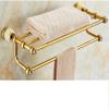Brass Bathroom Towel Rack with Copper and Jade view 2