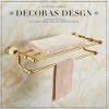 Brass Bathroom Towel Rack with Copper and Jade view 4