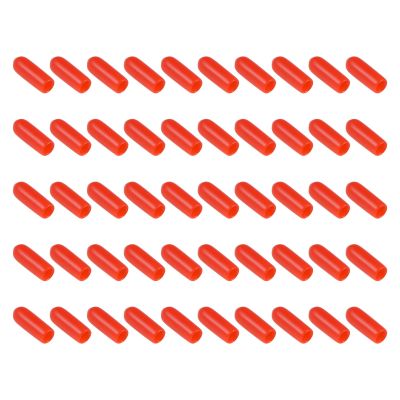 M METERXITY 100-Pack Rubber End Caps, Round Protectors for Outdoor Screws and Threads, 3.5 mm ID, Red