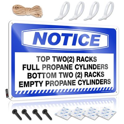 Dsoluuing Bar Metal Tin Sign, “Top Two (2) Racks Full Propane Gas,” 20 x 30 cm