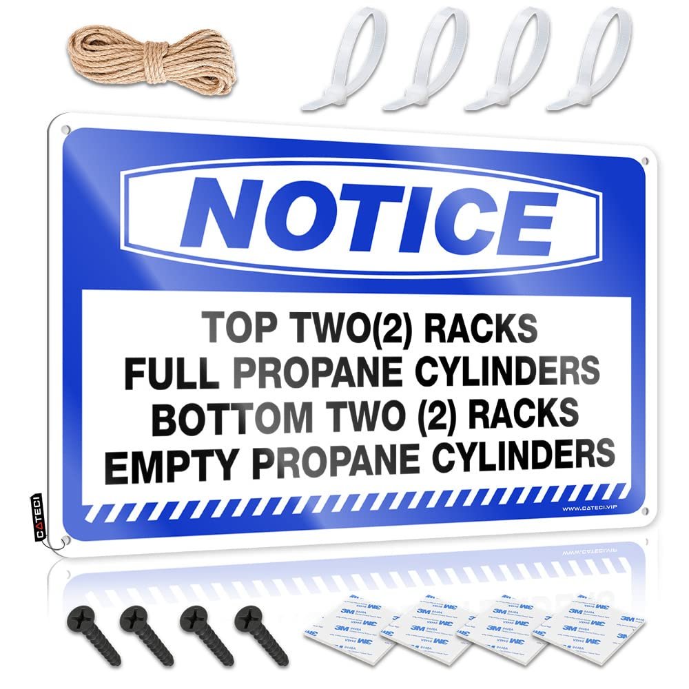 Dsoluuing Bar Metal Tin Sign, “Top Two (2) Racks Full Propane Gas,” 20 x 30 cm
