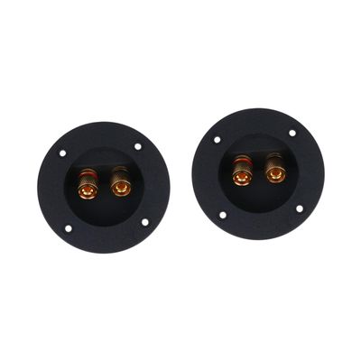 Round Speaker Binding Posts, Black, 2-Piece, ABS and Copper