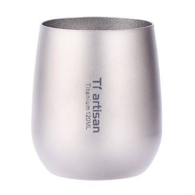 RANRAO 120 ml Ultralight Double-Wall Titanium Camping Cup