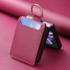 HAZARA Leather Case for Samsung Galaxy Z Flip 4, Rotating Finger Ring, Ultra-Thin Foldable Card Slot, Shock-Protection, Purple view 3