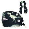 Scrub Turban Caps with Hair Ties and Buttons, Daisy Bee, Color 5, One Size view 1