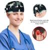 Scrub Turban Caps with Hair Ties and Buttons, Daisy Bee, Color 5, One Size view 3