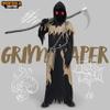 Spooktacular Creations Kids' Grim Reaper Costume with Glowing Eyes, Scary Phantom Halloween Costume for Boys, Black, Size L view 2
