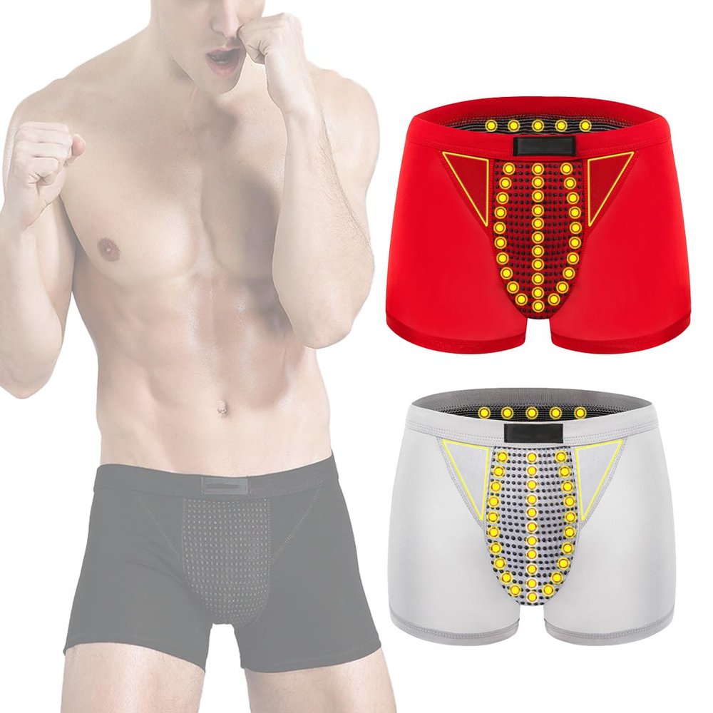GAMIRA Turmaline Fiber Men's Pants, Self-Warming Acupressure Underwear, Men's Strength (B+C, L)