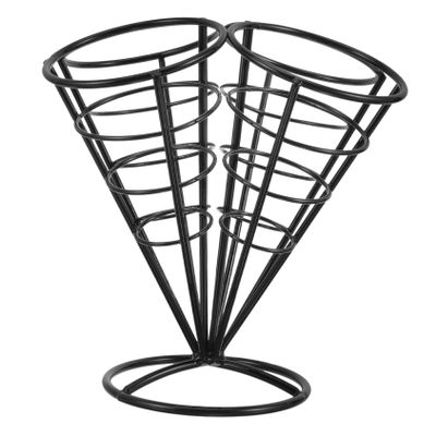 OSALADI Stainless Steel Cone-Shaped Snack Basket Holder with 4 Holes