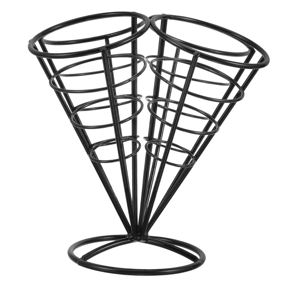 OSALADI Stainless Steel Cone-Shaped Snack Basket Holder with 4 Holes