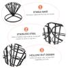 OSALADI Stainless Steel Cone-Shaped Snack Basket Holder with 4 Holes view 2