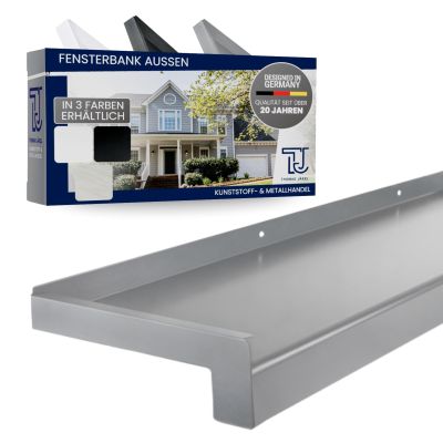 TJ Exterior Window Sill, 110 mm x 1700 mm, Silver E6EV1, Aluminum with End Caps