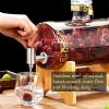 WRJAHCG 5L Glass Beverage Dispenser with Lid, Faucet and Bamboo Base view 2