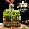 WRJAHCG 5L Glass Beverage Dispenser with Lid, Faucet and Bamboo Base view 3