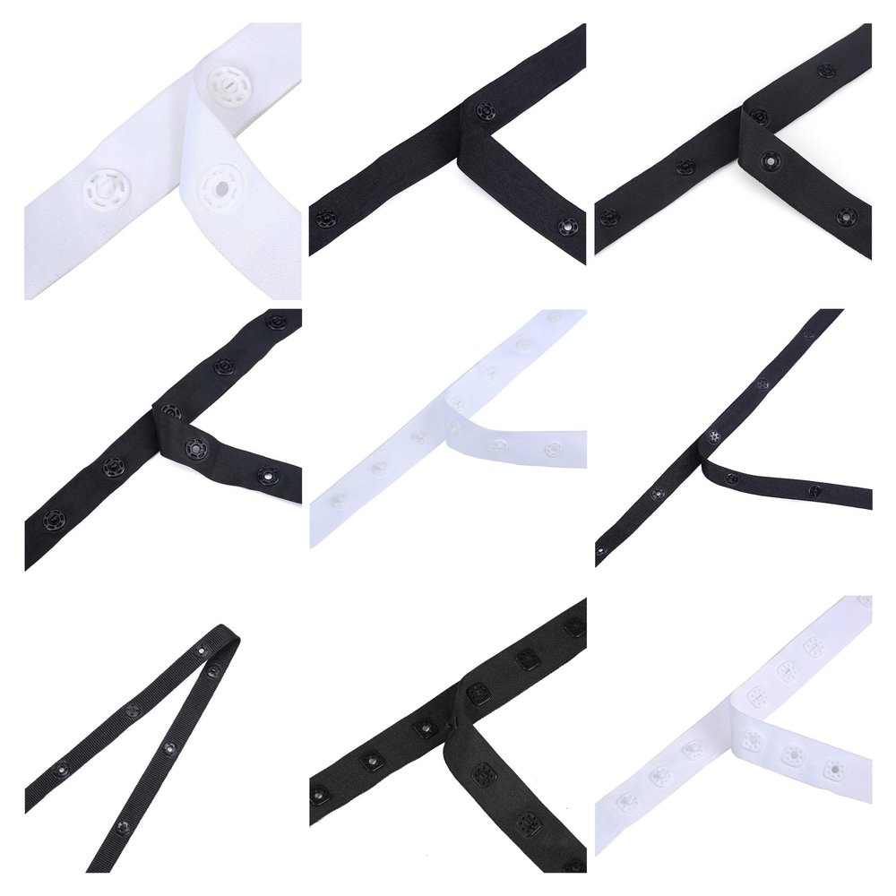 3-Yard Snap Tape, Black, 3.6 cm Spacing — 9 Styles