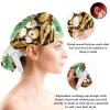 HOHODIY Adjustable Tiger Tropical Surgical Scrub Cap with Buttons, Ponytail Pocket, Sweatband and Bow Hair Tie, Multicolor 01, M/L view 3