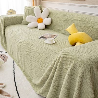 uyeoco Velvet Sofa Throw Blanket and Cover for 2/3/4/5-Seat Sofas, L-Shaped Sectionals, Beds and Couches, Color #19, 180 x 300 cm