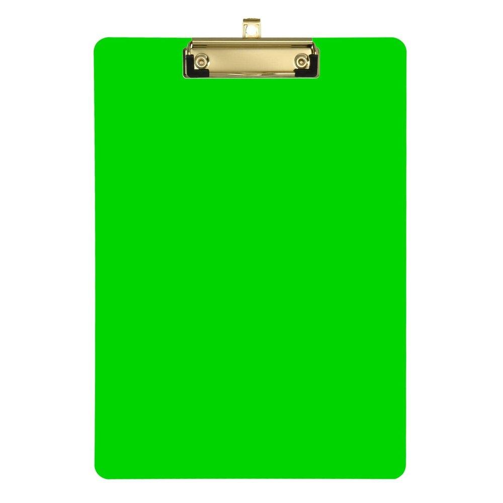 Lime Standard Clipboard, 31.8 x 22.9 cm, Low-Profile Silver Metal Clip