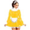 Wet-Look Lace-Panel Maid Cosplay Dress with Apron view 2