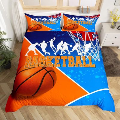 Basketball Duvet Cover Set for Kids, 3D Court Design