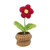 Hand-Knitted Crochet Mini Potted Flower, Small Red Flower, Size S view 1