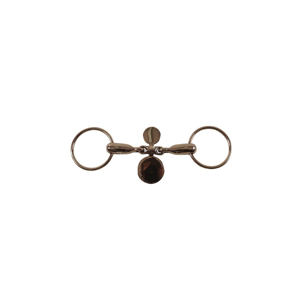Jointed Stainless Steel Loose-Ring Snaffle with Tongue Plate, 18 mm, 13.5 cm