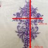 HIROYI 60 x 26 cm Handmade Rhinestone Beaded Applique for Sewing view 2