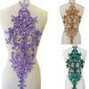 HIROYI 60 x 26 cm Handmade Rhinestone Beaded Applique for Sewing view 3