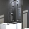 130 x 140 cm Folding Bathtub Shower Screen, 3-Piece, 6 mm Nano Glass, Black view 1