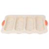 4-Groove Baguette Baking Mold with Silicone Handle, Beige view 1