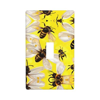 Flying Bees Daisy Honeys Unbreakable Medium Outlet Cover, Impact-Resistant Switch Plate, Decorative Wall Plate