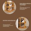 HshDUti 6-Tier Vertical Bamboo Shoe Rack, Narrow, Yellow view 3