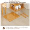 HshDUti 6-Tier Vertical Bamboo Shoe Rack, Narrow, Yellow view 4